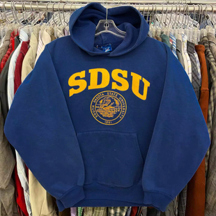 Autismss宝藏屋 圣地亚哥州立大学美式学院风百搭ins男女连帽卫衣