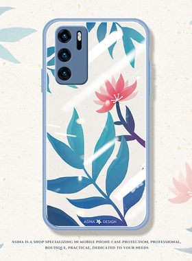 适用华为p40手机壳女款p40pro液态硅胶玻璃p30pro个性可爱p30全包创意p20限量版p20pro黄色小花朵网红卡通清