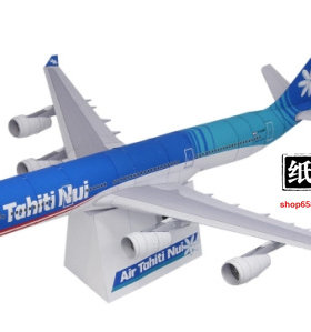 3D纸模型大溪地努伊航空公司空中客车A340-300交通运输纸模型