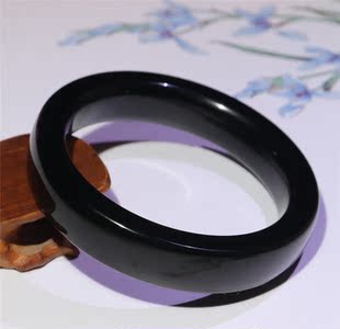 猫 内径54mm 53.9克墨玉山料手镯B308 新疆