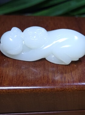 新疆的猫Z102003 36.9克肉细高油高脂份三高羊脂白玉苏工灵猴献寿