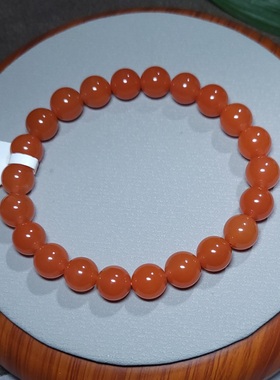 新疆的猫Z010601 23.2克，R9特细超冰油亮色泽惊艳樱桃红南红手串