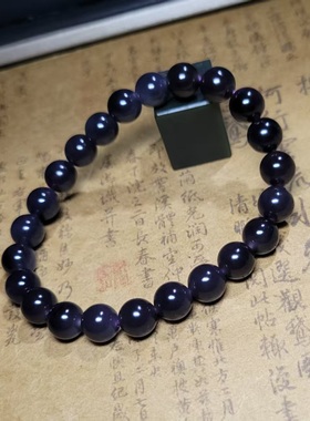 新疆的猫Z122305 17.8克，色太美油亮冰润浓艳烟紫色和田玉手串