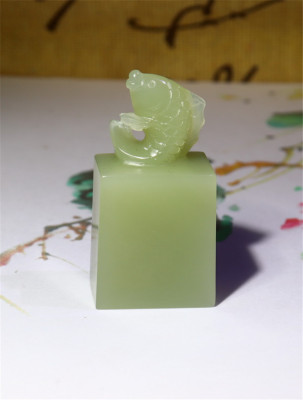 [新疆的猫]/35.8克，细润色调油亮的且末黄口玉印章B297