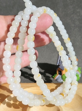 新疆的猫W110303 50克，超值漏价！羊脂白玉籽料老型珠挂链