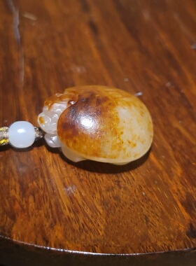 YQ031009新疆的猫14.9克极油润满红皮点墨籽料龙龟雕件和田玉