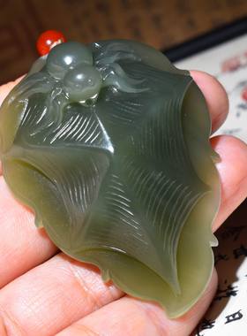 SBH398新疆的猫46.6克老坑冰底晴水料“八方来财”挂件和田玉