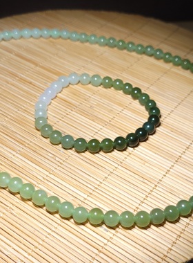 新疆的猫zg082903 39.1克“莹亮露珠”细腻的晴水色渐变手链+项链