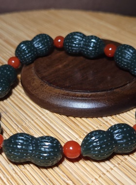 新疆的猫zg090201 36.7克青海青玉“多子多福”手链（加长款）