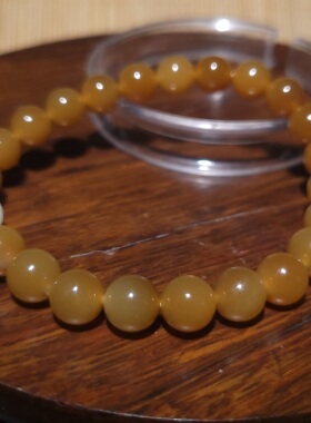 YQ012104 新疆的猫18.5克直径8mm油光亮泽肉质纯净且末糖玉手链