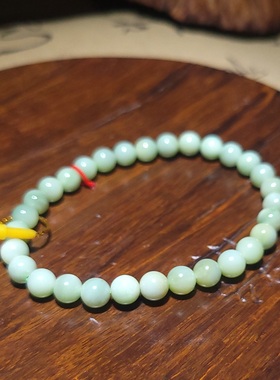 新疆的猫YQ122502 10.3克，直径6mm超惊艳黑羊洞夹层料碧玉手链