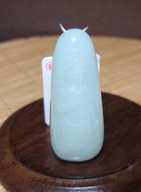 新疆的猫zg091802 16.91克，油糯高脂粉老俄料白玉观音雕件