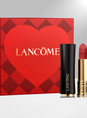 Lancome/兰蔻菁纯哑光口红196小蛮腰棋盘格礼盒爱心礼盒情人节