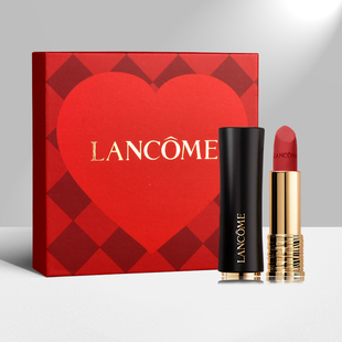 Lancome 兰蔻菁纯哑光口红196小蛮腰棋盘格礼盒爱心礼盒情人节