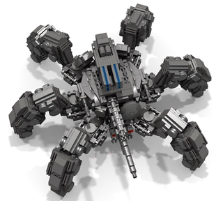 原创作品 积木MOC 积木机甲 六足机甲 狼蛛 手动拼装