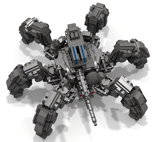 原创作品积木机甲六足狼蛛拼装