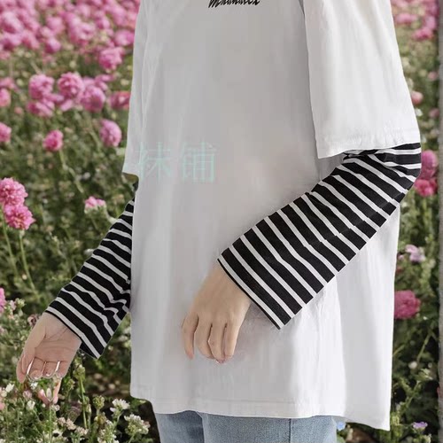 防晒袖宽松棉莫代尔棉男女手臂套抗紫外线薄款户外袖潮流叠穿假袖