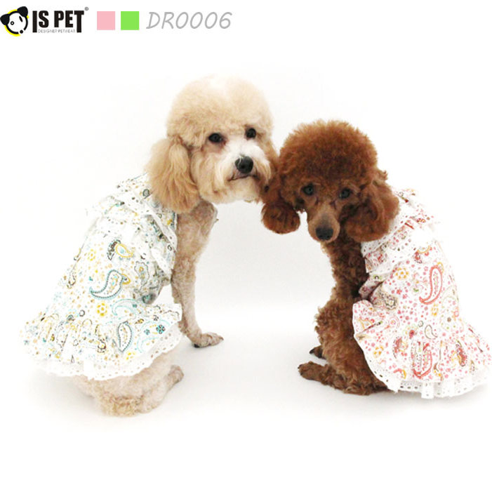 ISPET艾斯彼特  狗狗衣服 春夏碎花飞边连身裙DR0006 宠物裙子