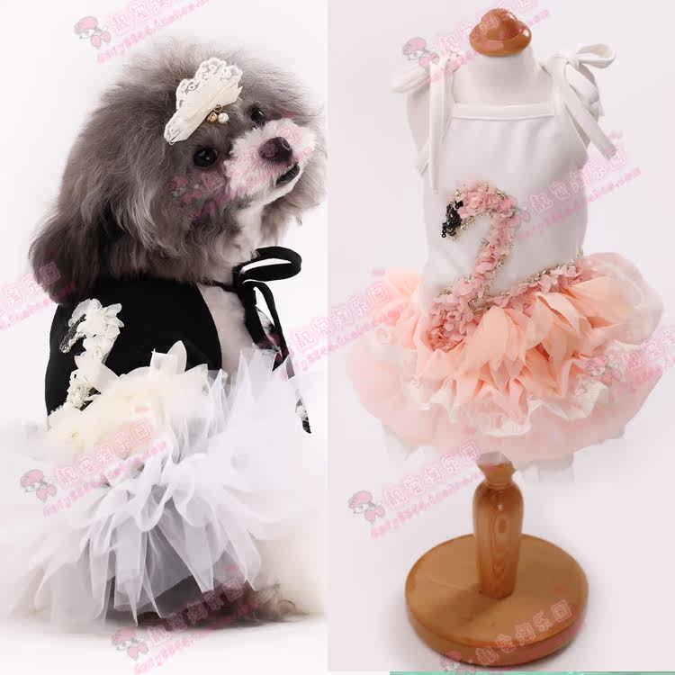 贝瑞 宠物衣服春夏款天鹅芭蕾裙 公主裙子 狗狗裙子