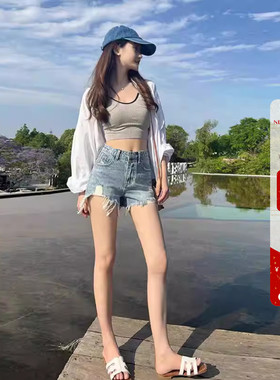 强力显腿长2026夏季显瘦高腰a字牛仔短裤无弹力两粒扣辣妹热裤女