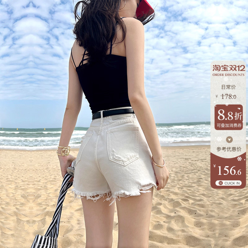 强力显腿长~显瘦A字包臀热裤