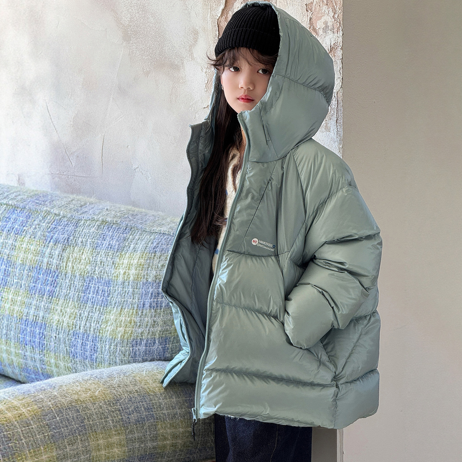 儿童羽绒服韩版2025年新款男童女童中大童加厚连帽白鸭绒保暖外套