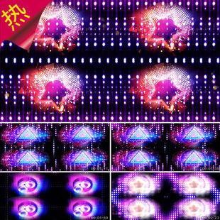 走秀台T台 五角星三角形 视频素材 动感紫色灯光 马德里不思议