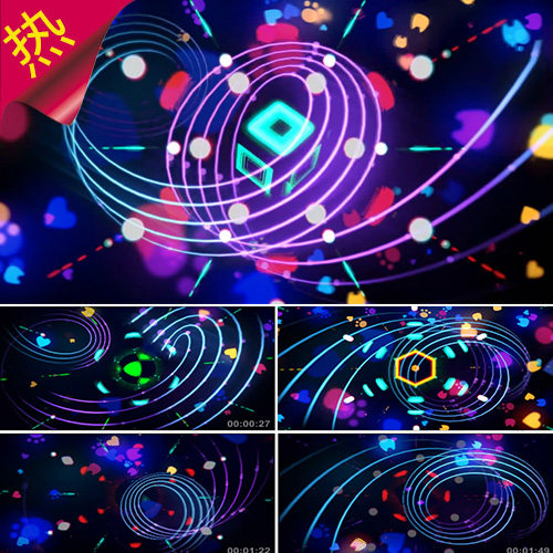 嘴巴嘟嘟 动感可爱线条灯光光斑 舞曲 儿童少儿舞蹈 视频素材