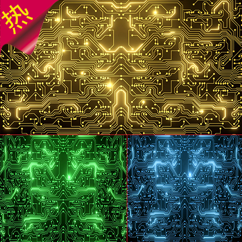 金色 蓝色 绿色 高科技电路板 手机电脑芯片 集成电板 视频素材
