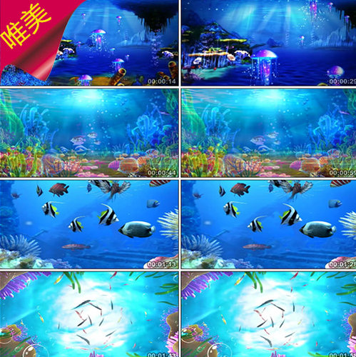 【海底世界】海洋主题婚礼MV背景儿童节目表演高清全息视频素材