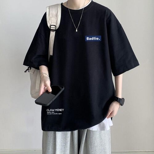 宽松大码纯棉短袖男T恤