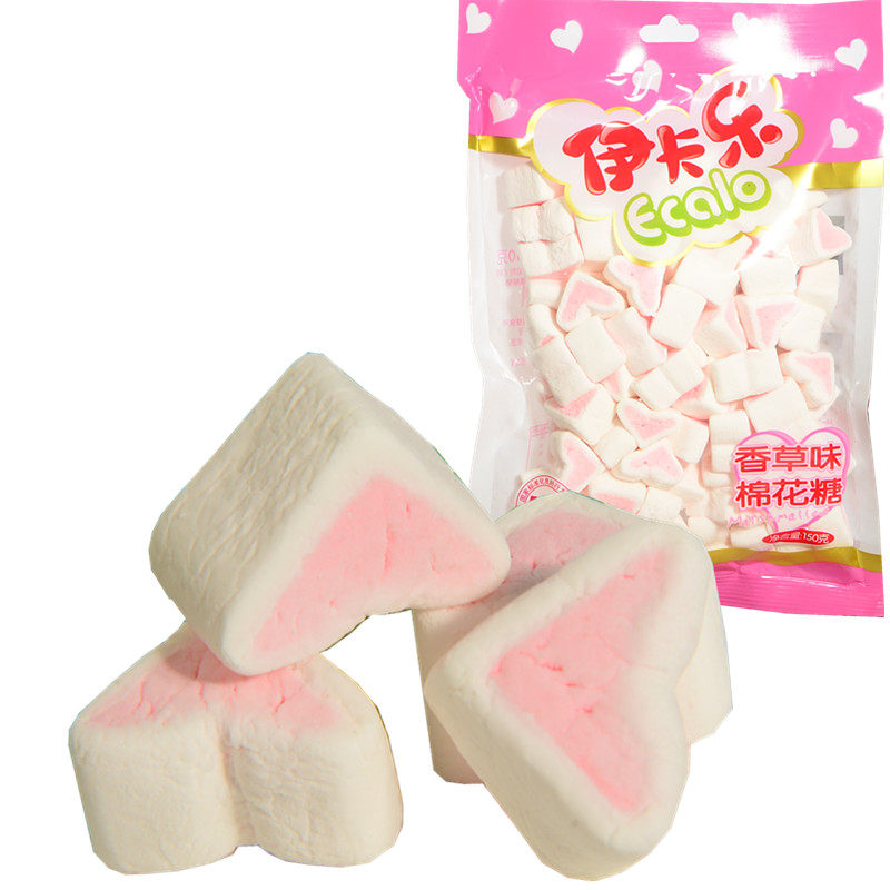 广东风味小吃零食品袋装糖果伊卡乐棉花糖150克喜糖大包装批发