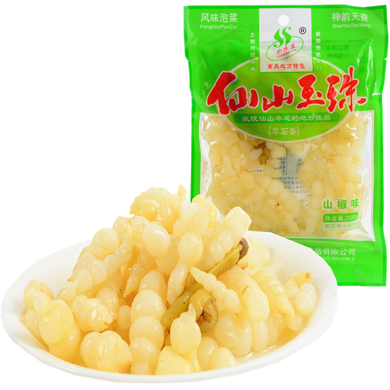 仙山玉珠地牯牛宝塔菜泡菜下饭菜400克大包重庆黔江特此批发