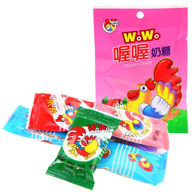 喔喔奶糖糖果软糖喜糖牛奶糖休闲好吃怀旧小吃13克整箱批发