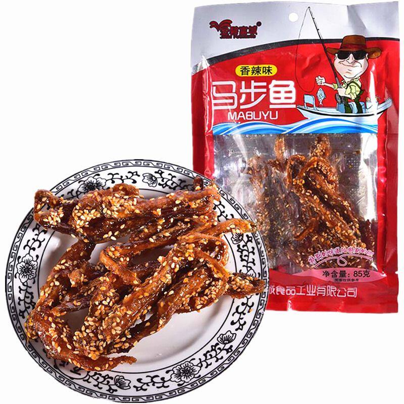 马步鱼即食麻辣小黄鱼鱼干香辣多种口味随机发货开袋即食大包80克