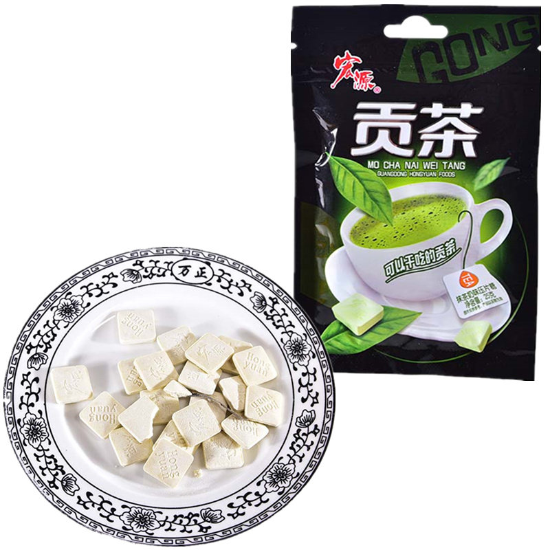 宏源抹茶奶片糖硬质糖果约25克批发