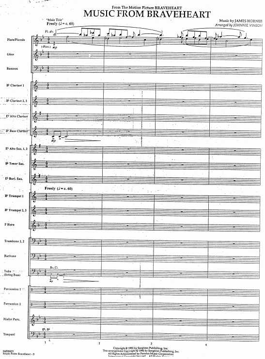 5级交响管乐团合奏原版总谱分谱 音频