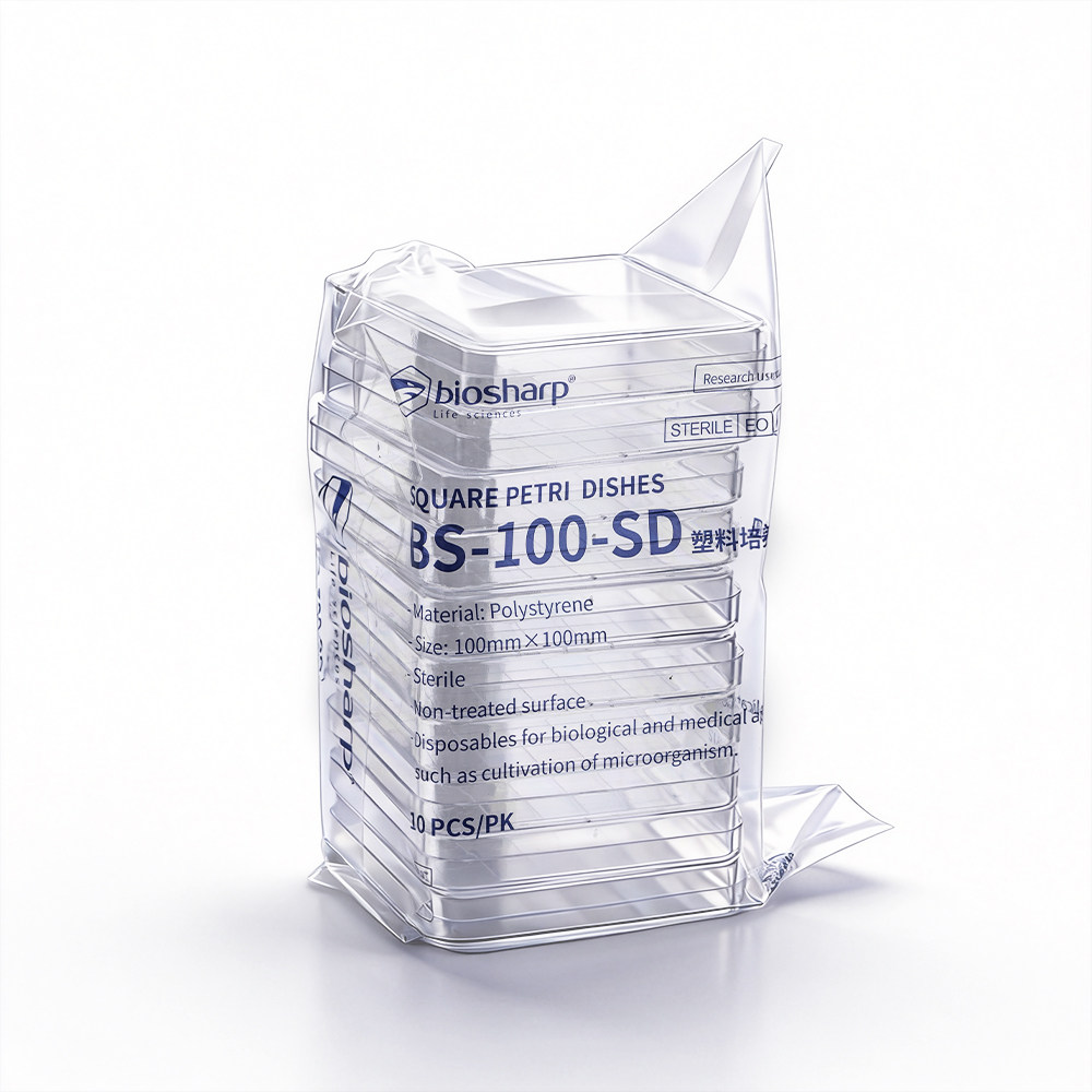 Biosharp白鲨一次性塑料培养皿100*100mm分格灭菌BS-100-SD方形皿