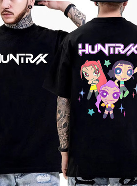 外贸猎魔女团HUNTRX 男女同款短袖T恤欧码成人莫代尔双面印花上衣