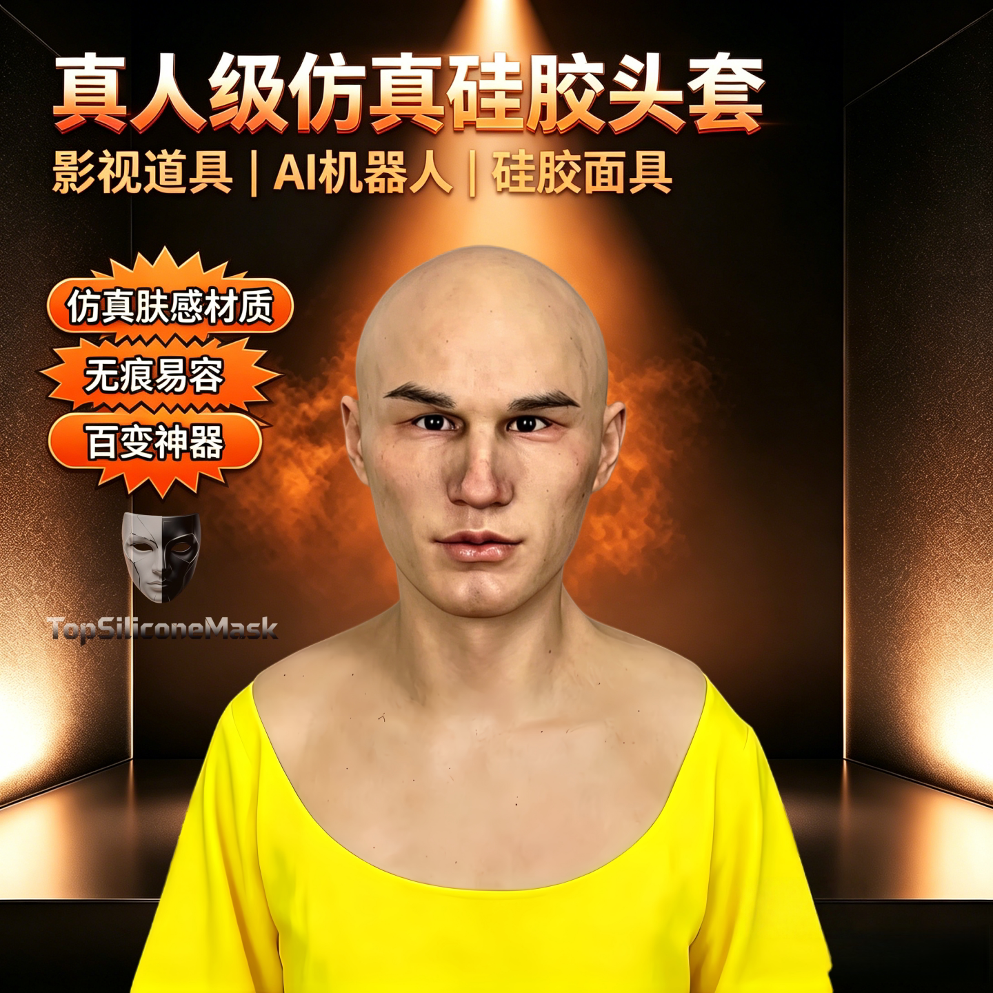 高颜值男士面具真实人脸全脸头套图片