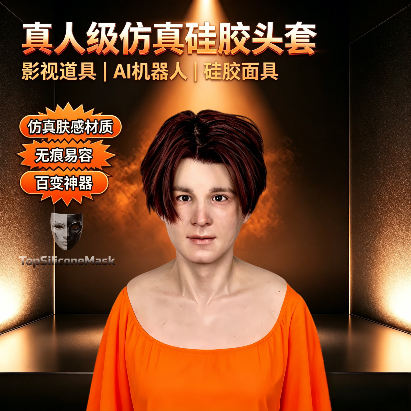 硅胶仿真人脸变脸面具定制图片