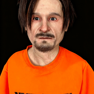 演出头套网红道具硅胶男士仿真帅哥易容扮演人脸面具直播全脸定制