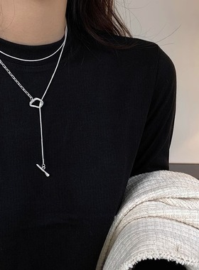 2511小众设计感项链女双层简约多种戴法冷淡风精致S925镀银锁骨