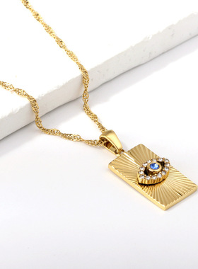 2511亚马逊热销项链女小众设计感个性皓石眼睛电商饰品轻奢感项链