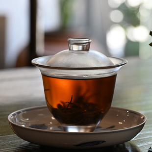 空物志 包邮简耐热防烫玻璃功夫茶具大碗茶茶杯盖碗泡茶器