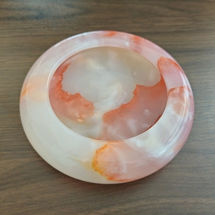 阿富汗天然玉石大号烟灰缸摆件方形圆形水仙盆客厅装饰摆设工艺品