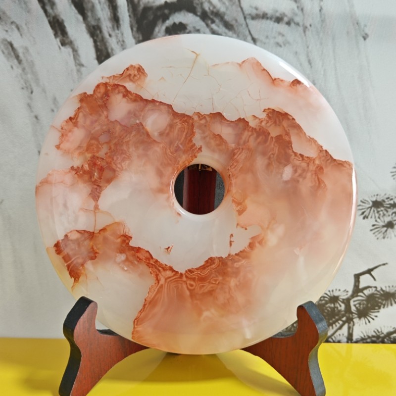 新中式阿富汗玉平安扣摆件客厅