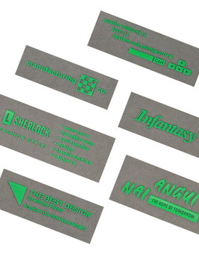 立体胶印布标衣服装饰补丁贴裤子布贴绿色字母长方形补洞贴小衣标