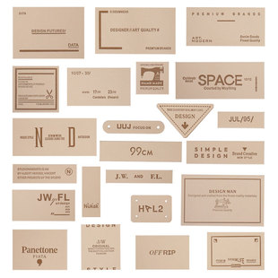 PU合成革皮标围巾标手工DIY缝纫服装辅料缝纫机图案小号压印商标