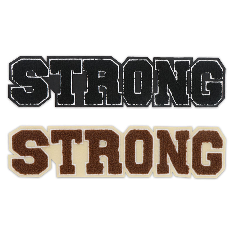 黑色大号长条英文字母毛巾绣布贴羽绒服破洞diy装饰外套衣服补丁